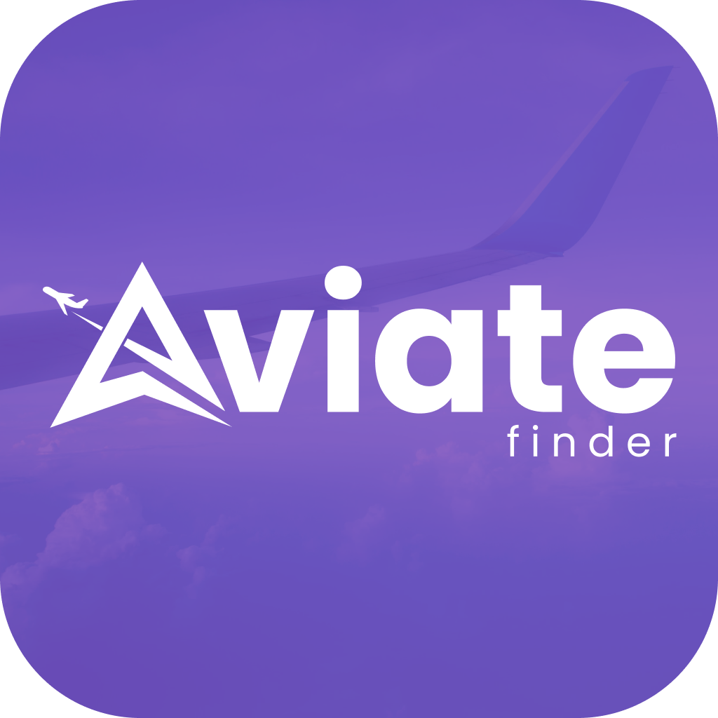 Violettes Aviatefinder-App-Icon